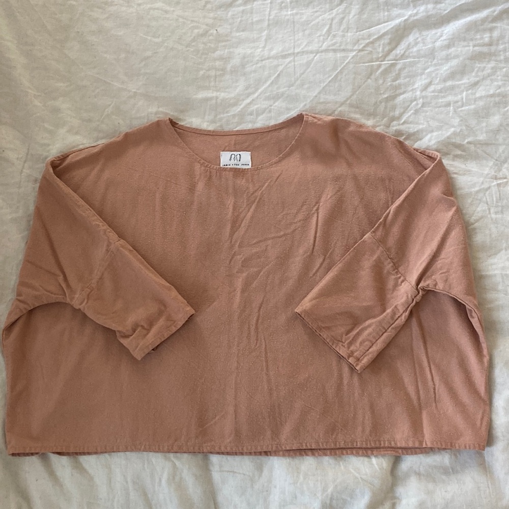 Jamie + the Jones - blush raw silk top, XS